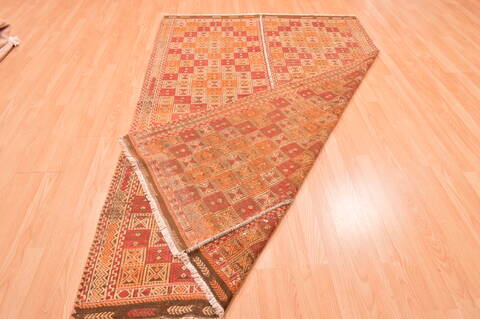 Kilim Orange Hand Knotted 51 X 83  Area Rug 100-76545 Image 8