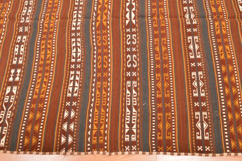 Kilim Brown Runner Flat Woven 410 X 120  Area Rug 100-76549 Image 6