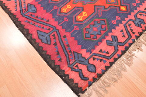Kilim Red Hand Knotted 63 X 98  Area Rug 100-76558 Image 4