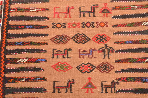 Kilim Red Square Hand Knotted 33 X 33  Area Rug 100-76564 Image 6