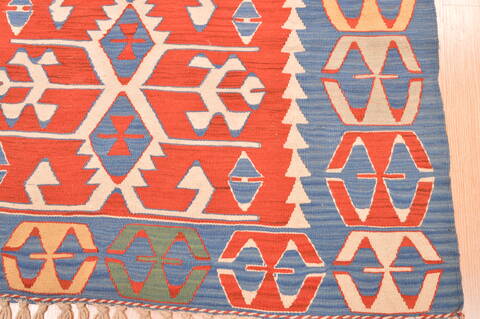 Kilim Blue Hand Knotted 37 X 53  Area Rug 100-76566 Image 1