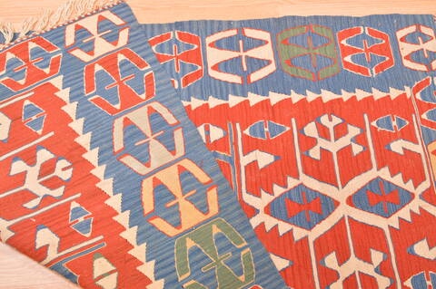 Kilim Blue Hand Knotted 37 X 53  Area Rug 100-76566 Image 3