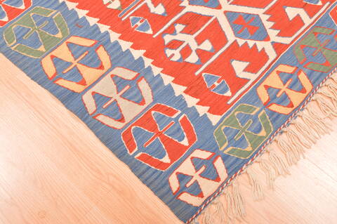 Kilim Blue Hand Knotted 37 X 53  Area Rug 100-76566 Image 8