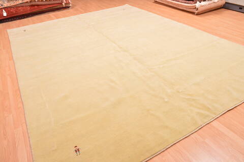 Gabbeh Green Hand Knotted 100 X 134  Area Rug 100-81702 Image 18