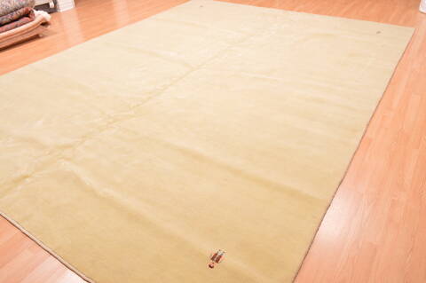 Gabbeh Green Hand Knotted 100 X 134  Area Rug 100-81702 Image 4