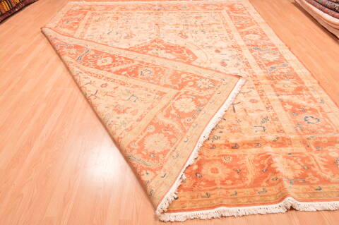 Pishavar Beige Hand Knotted 910 X 124  Area Rug 100-87883 Image 14
