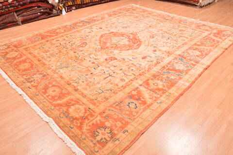 Pishavar Beige Hand Knotted 910 X 124  Area Rug 100-87883 Image 1