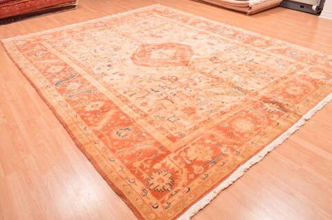 Pishavar Beige Hand Knotted 910 X 124  Area Rug 100-87883 Image 3