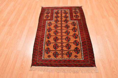 Baluch Beige Hand Knotted 211 X 46  Area Rug 100-89766 Image 1
