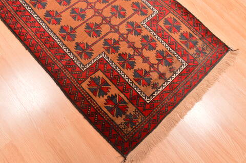 Baluch Beige Hand Knotted 211 X 46  Area Rug 100-89766 Image 6