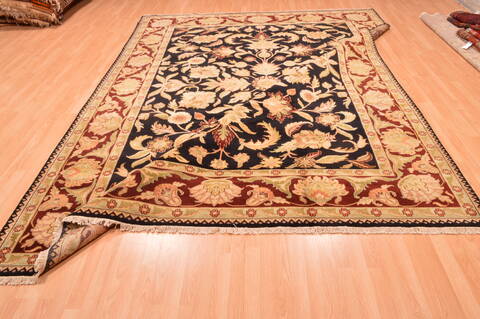 Jaipur Black Hand Knotted 89 X 116  Area Rug 100-89773 Image 15