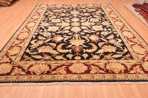Jaipur Black Hand Knotted 89 X 116  Area Rug 100-89773 Image 4