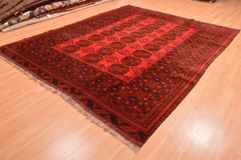 Khan Mohammadi Red Hand Knotted 87 X 108  Area Rug 100-89778 Image 2