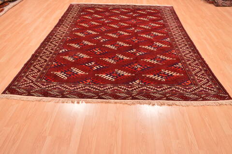 Khan Mohammadi Red Hand Knotted 72 X 92  Area Rug 100-89780 Image 1
