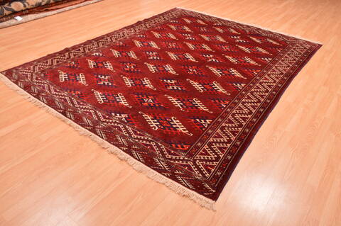 Khan Mohammadi Red Hand Knotted 72 X 92  Area Rug 100-89780 Image 2