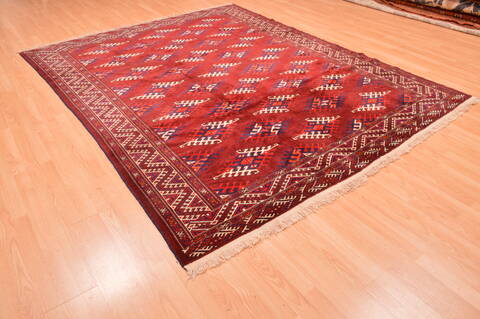 Khan Mohammadi Red Hand Knotted 72 X 92  Area Rug 100-89780 Image 4