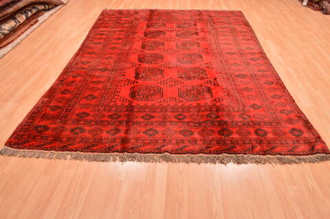 Khan Mohammadi Red Hand Knotted 75 X 104  Area Rug 100-89783 Image 1