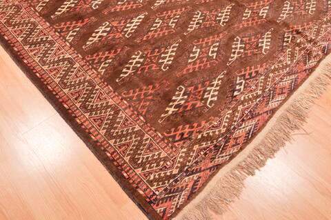 Yamouth Brown Square Hand Knotted 610 X 81  Area Rug 100-89786 Image 11