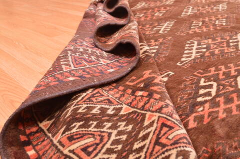 Yamouth Brown Square Hand Knotted 610 X 81  Area Rug 100-89786 Image 14