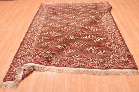 Yamouth Brown Square Hand Knotted 610 X 81  Area Rug 100-89786 Image 15