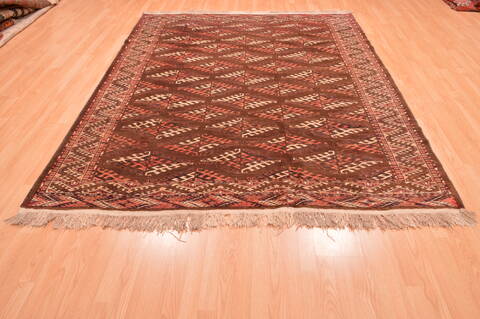 Yamouth Brown Square Hand Knotted 610 X 81  Area Rug 100-89786 Image 1