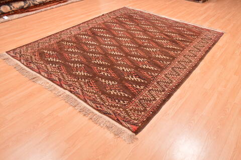 Yamouth Brown Square Hand Knotted 610 X 81  Area Rug 100-89786 Image 2