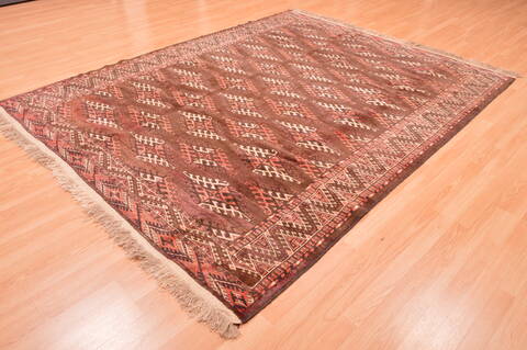 Yamouth Brown Square Hand Knotted 610 X 81  Area Rug 100-89786 Image 6