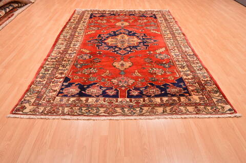 Shiraz Red Hand Knotted 69 X 100  Area Rug 100-89788 Image 2