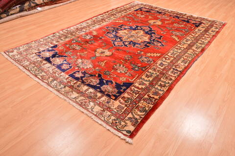 Shiraz Red Hand Knotted 69 X 100  Area Rug 100-89788 Image 3