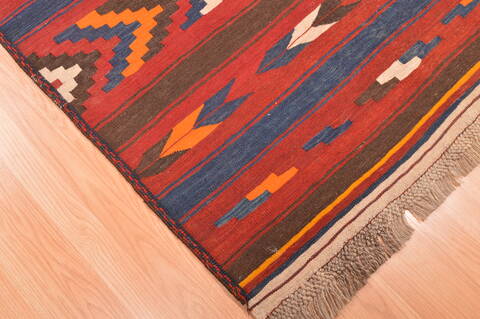Kilim Red Runner Hand Knotted 42 X 107  Area Rug 100-89789 Image 4