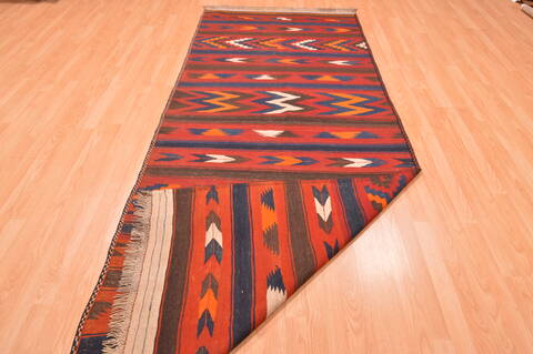 Kilim Red Runner Hand Knotted 42 X 107  Area Rug 100-89789 Image 6