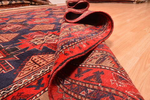 Khan Mohammadi Blue Hand Knotted 910 X 129  Area Rug 100-89794 Image 14