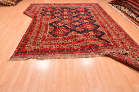 Khan Mohammadi Blue Hand Knotted 910 X 129  Area Rug 100-89794 Image 15
