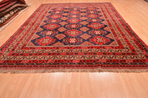 Khan Mohammadi Blue Hand Knotted 910 X 129  Area Rug 100-89794 Image 1