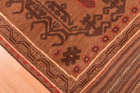Baluch Brown Hand Knotted 30 X 47  Area Rug 100-89795 Image 10