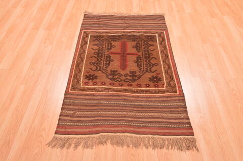 Baluch Brown Hand Knotted 30 X 47  Area Rug 100-89795 Image 1