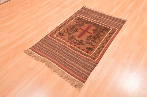 Baluch Brown Hand Knotted 30 X 47  Area Rug 100-89795 Image 2