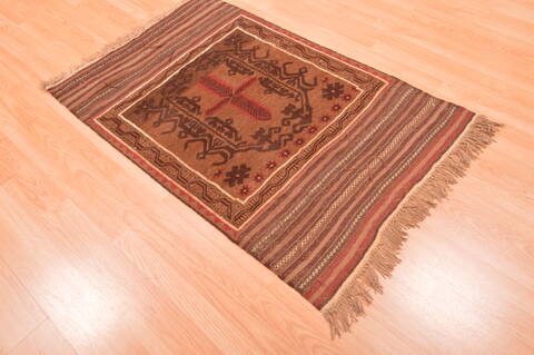 Baluch Brown Hand Knotted 30 X 47  Area Rug 100-89795 Image 3