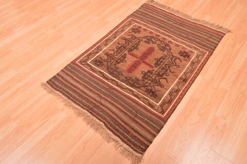 Baluch Brown Hand Knotted 30 X 47  Area Rug 100-89795 Image 6