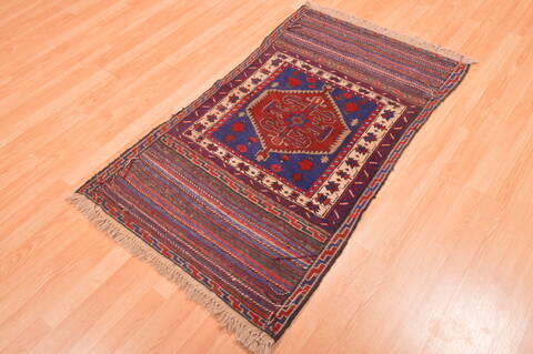 Baluch Blue Hand Knotted 30 X 47  Area Rug 100-89796 Image 2