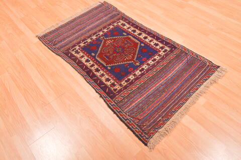 Baluch Blue Hand Knotted 30 X 47  Area Rug 100-89796 Image 3
