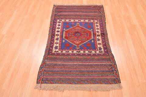 Baluch Blue Hand Knotted 30 X 47  Area Rug 100-89796 Image 4