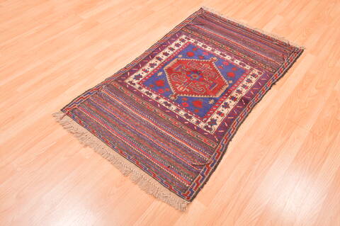 Baluch Blue Hand Knotted 30 X 47  Area Rug 100-89796 Image 5