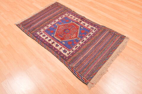 Baluch Blue Hand Knotted 30 X 47  Area Rug 100-89796 Image 6