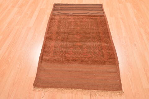 Baluch Brown Hand Knotted 211 X 53  Area Rug 100-89798 Image 1