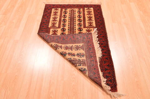 Baluch Beige Hand Knotted 29 X 46  Area Rug 100-89799 Image 11