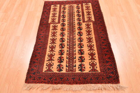 Baluch Beige Hand Knotted 29 X 46  Area Rug 100-89799 Image 1
