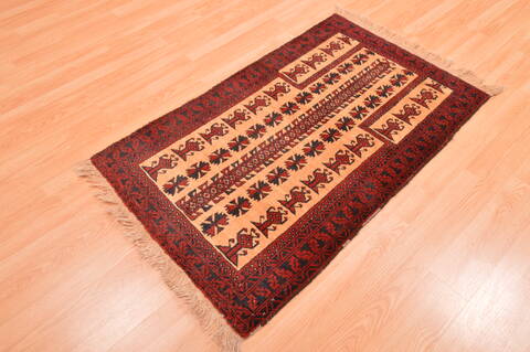 Baluch Beige Hand Knotted 29 X 46  Area Rug 100-89799 Image 3
