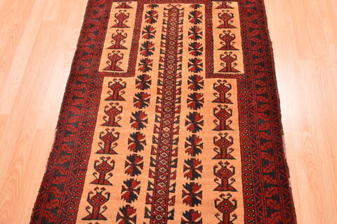 Baluch Beige Hand Knotted 29 X 46  Area Rug 100-89799 Image 4