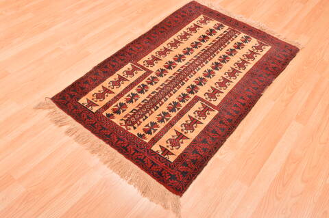 Baluch Beige Hand Knotted 29 X 46  Area Rug 100-89799 Image 6